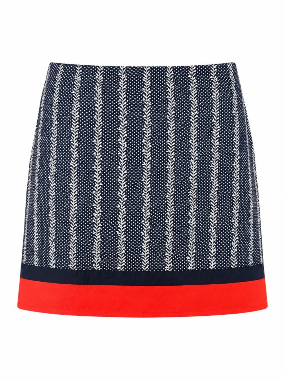 100% Cotton Talbots Petites Navy and Red Pencil Skirt